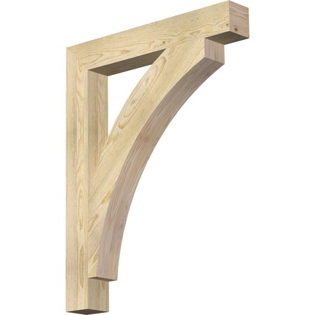 Ekena Millwork Thorton Block Rough Sawn Bracket, Douglas Fir, 4"W x 28"D x 36"H BKT04X28X36THR05RDF